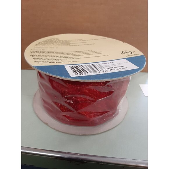 12 ft. Pre-Lit LED Red Ribbon Garland NEW - Picture 1 of 6